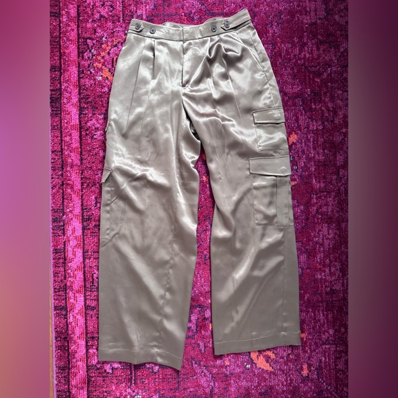 Champagne Satin Trousers - Picture 2 of 4